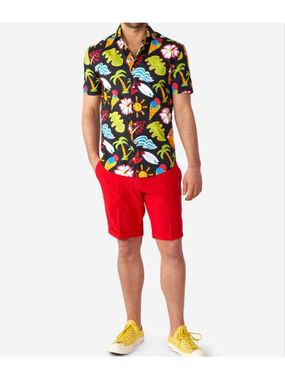 Opposuits men’s tropical thunder button down shirt medium